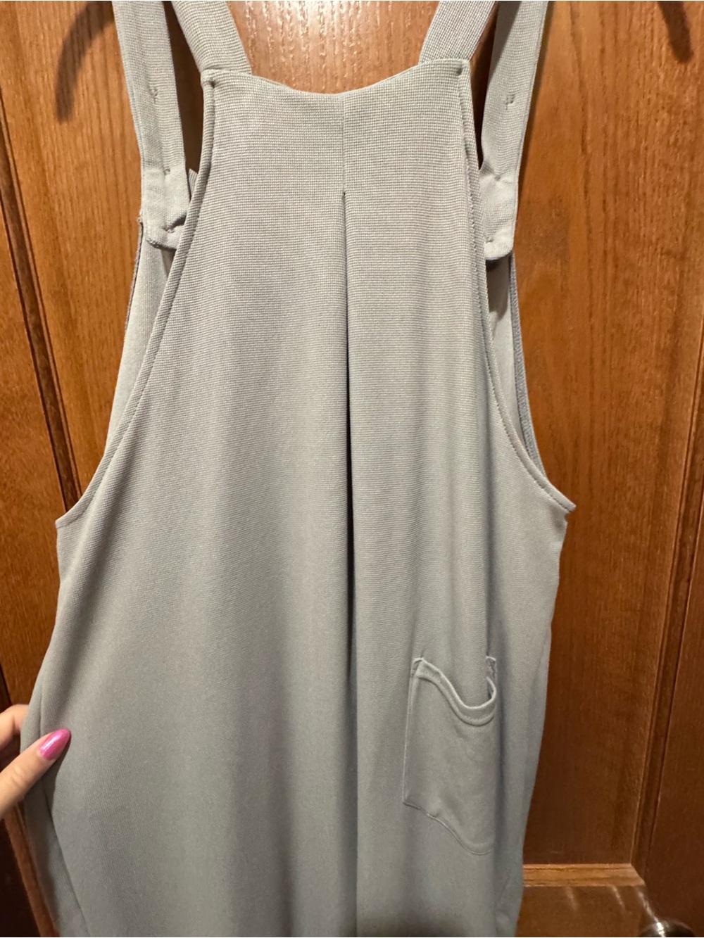 Relaxed Strappy Women's Large Jumpsuit Light Gray Plenty of Pockets - Picture 9 of 13